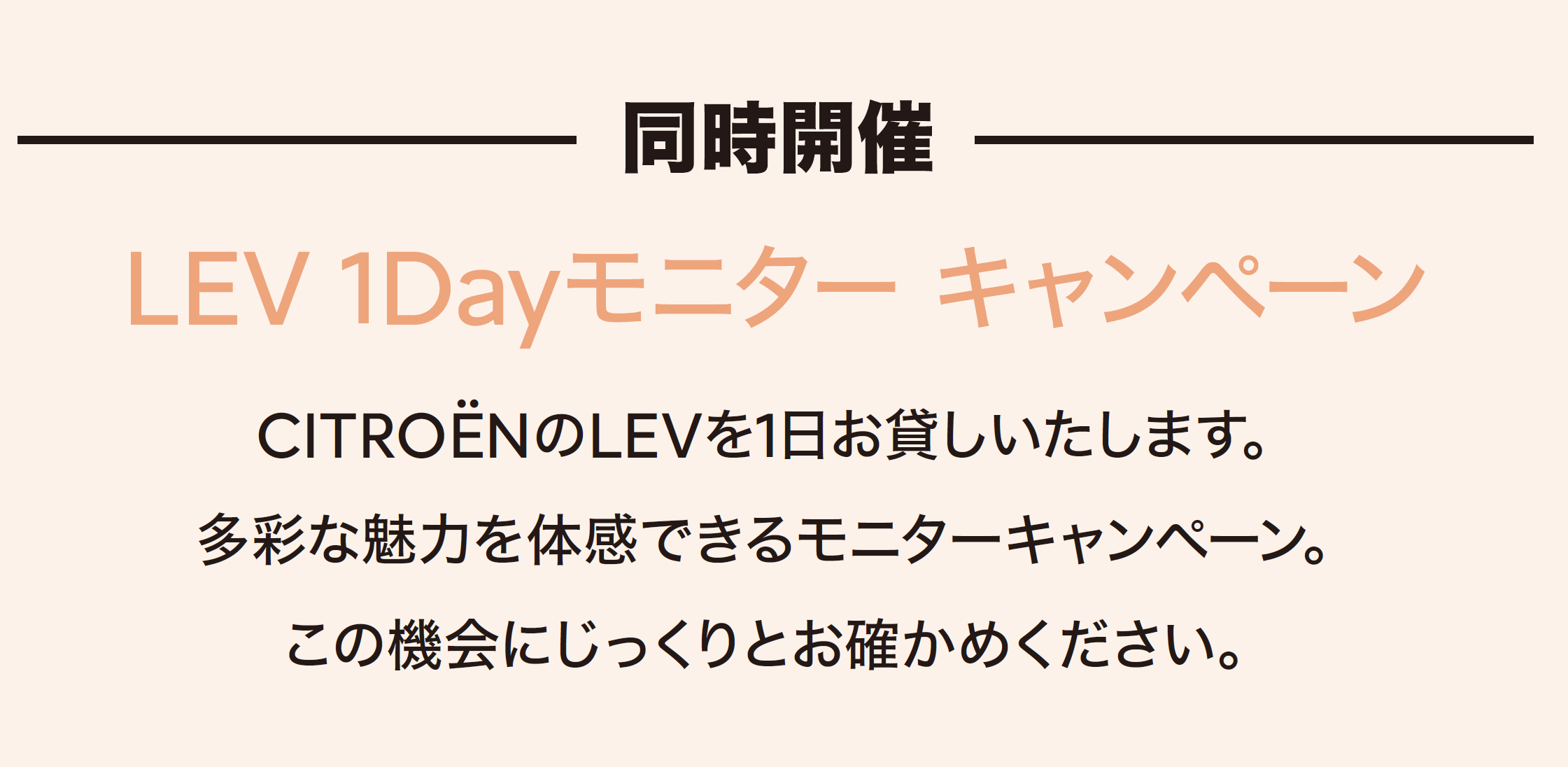 LEV 1Dayモニター キャンペーン