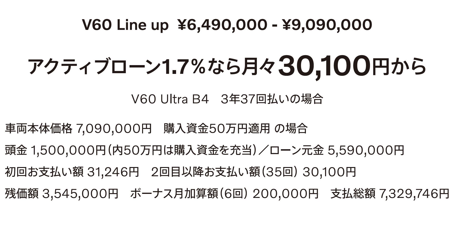 V60 Line up